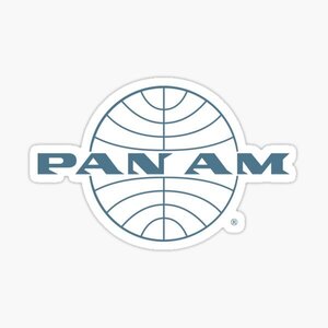 レトロステッカー　Pan Am Early 1950s Wordmark Extending Thin Frame Globe