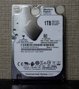 ■正常動作品■WesternDigital製2.5inch AVコマンド対応HDD 1TB WD10JUCT 