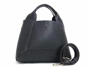 1円 ■美品■ FURLA フルラ ジルダ レザー 2WAY クロスボディ ショルダーバッグ ハンドバッグ レディース ブラック系 AZ5685