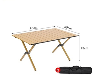 ロールテーブル キャンプテーブル 折り畳み テーブル 軽量 コンパクト 木目調 収納バッグ付 BBQ アウトドア
