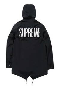 13SS Supreme シュプリーム Taped Seam Fishtail Parka バックロゴ フィッシュテールジャケット M 黒 マウンテンパーカー モッズコート