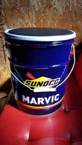 SUNOCO ペール缶 いす付き MARVIC 20 バケツ缶 ゴミ箱 物入れ等に ガレージライフ ☆彡