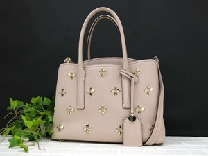 kate spade ケイトスペード◆マルゴー ミディアムサッチェル◆レザー 本革◆2way ハンド バッグ◆ピンク◆超美品◆スペードスタッズ◆N8953