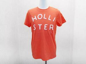 HOLLISTER ロゴ貼付半袖Tシャツ 桃コーラルピンク メンズS / ホリスターTee男性