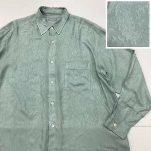 ペイズリー 80s コムデギャルソンオム レーヨン ビッグシルエット 長袖 シャツ グリーン HOMME 川久保玲 VINTAGE archive 3040052