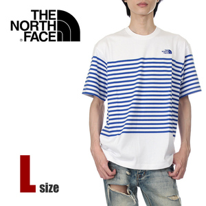 【新品】ノースフェイス ボーダー Tシャツ 白 ホワイト L メンズ レディース THE NORTH FACE 大きいサイズ アウトドア ブランド NT32406