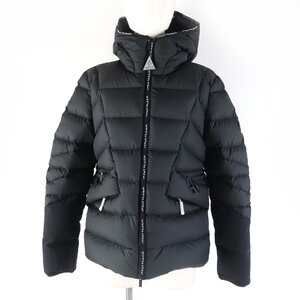 未使用品☆MONCLER モンクレール 23-24AW SITTANG ロゴパッチ・フード付 ZIP UP ダウンジャケット ブラック 0 正規品 レディース