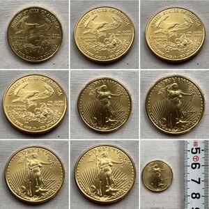 【1枚】イーグル金貨 1/4oz オンス 2001 FINE GOLD 10 DOLLARS アメリカ政府 COIN 自由の女神 鷲の親子 K22 イーグルコイン 10ドル 金 1個