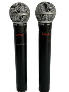 ② RAMSA WX-RB100 + ヘッド SHURE SM58 ワイヤレスマイクロフォン 2本セット