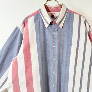 希少《 Mint / USA / XLarge 》80s 90s 極上品【 Brooks Brothers ビンテージ クレイジー ストライプ オックスフォード アメリカ製 】