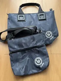 Smiley ダークグレー 迷彩 トートバッグ セット