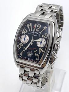 S211 極美品 フランクミュラー FRANCK MULLER コンキスタドール 8002CC ブラック SS クロノグラフ 腕時計 メンズ 自動巻