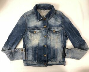 ザラ ZARA DENIM Y2K 00s 平成ギャル レトロ 古着 USEDウォッシュ デニム Gジャン ジージャン ジャケット レディース ストレッチ S 青