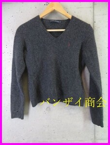 003m137◆圧縮ニット◆訳有◆Ralph Lauren ラルフローレン ウールニットセーター 5f/カーディガン/ジャケット/ポロシャツ/レディース/女性