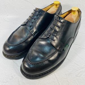 【希少・茶芯】PARABOOT パラブーツ シャンボード パラテックス Uチップ 外羽根 黒 ブラック 7 25.5cm アヴィニョン ローカット モカシン