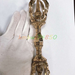 「密教法具 寺院用仏具」御請来型 五鈷杵一点 響銅製磨き仕上げ 長さ22cm