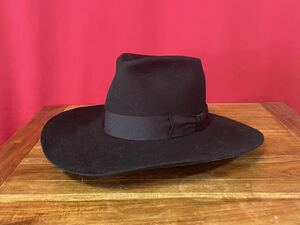 Resistol 4Xビーバー ビンテージハット50s60s70sブラック黒open road Stetson