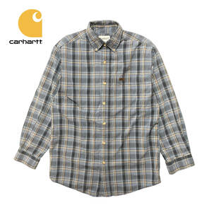 USA 古着 カーハート Carhartt ワークシャツ コットン BD ボタンダウン チェック柄 メンズS BG0693