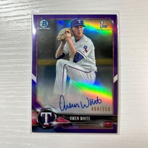 2018 Bowman Draft Owen White purple refractor auto 250枚限定