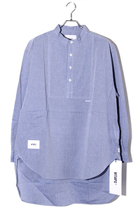 未使用品 WTAPS ダブルタップス SIZE:L BIB / LS / COTTON . CHAMBRAY 長袖 シャンブレーシャツ BLUE ブルー 211GWDT-SHM02 /● メンズ