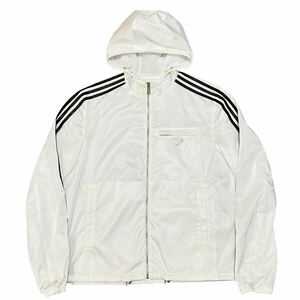 PRADA ×ADIDAS 22SS RE-NYLON TRACK HOODED JACKET WHITE アディダス プラダ ナイロンジャケット ウインドブレーカー ホワイト 54