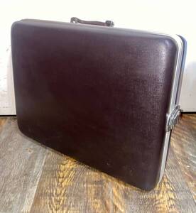 【No.1235】Vintage trunk case トランク ケース スチール製 ダークブラウン ヴィンテージ レトロ 現状品