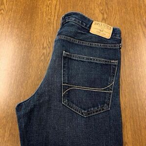 【FF339】HOLLISTER W33 L32 色落ち加工 ジーンズ ジーパン デニムパンツ メンズブランド古着 ホリスター 送料無料