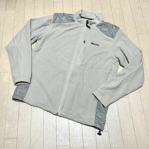 和479★ Marmot マーモット フリース ジップアップブルゾン 切替 アウトドア キャンプ L ライトグレー メンズ