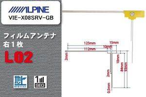 地デジ アルパイン ALPINE 用 フィルムアンテナ VIE-X08SRV-GB 対応 ワンセグ フルセグ 高感度 受信 高感度 受信 汎用 補修用