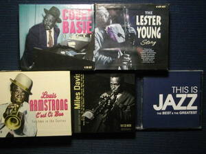 Miles Davis 10CD BOX Louis Armstrong 4枚組 Lester Young 4枚組 Count Basie 4枚組 This Is JAZZ2枚組 Big Band Jazz2枚組