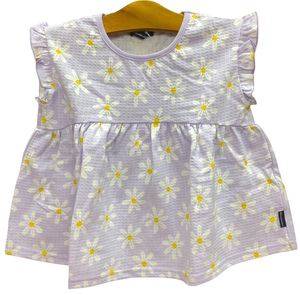 即決★新品タグ付 Moujonjon ムージョンジョン★メッシュジャカード 花柄 半袖Tシャツ★子供 100cm 3-4才 ￥2090