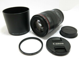 Canon MACRO EF 100mm F2.8 L IS USM マクロ レンズ・ET-73 純正フード・フィルター付 キヤノン [管CN641]