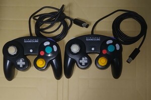 ジャンク　純正品　ニンテンドー　ゲームキューブ　コントローラー　ブラック　2個セット　Nintendo GameCube Controller GC　