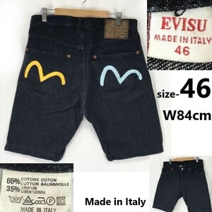 希少/イタリア製★ユーロ エヴィス ジーンズ/EVISU★2色カモメペイント/ハーフ丈/デニムパンツ【46/W84cm】EU/jeans/Trouser◆pBH807-i