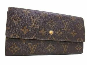 1円 LOUIS VUITTON ルイヴィトン M61723 モノグラム ポシェット ポルトモネ クレディ 二つ折り 長財布 ウォレット ブラウン系 BK2451