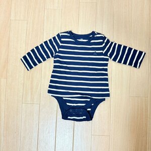 baby GAP ボディースーツ ボーダー ネイビー ロンパース 60cm 3-6ヶ月 長袖 ベビーギャップ