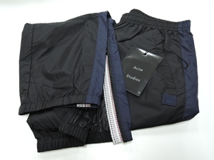 M 新品 \35,200【Acne studios black elastic waist track pants FA-UX-TROU000004 アクネ ストゥディオズ ナイロントラックパンツ】