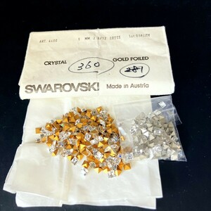 ☆ほぼ未使用 SWAROVSKI スワロフスキー ヴィンテージ ルース 4400 5mm Critical クリスタル Gold Foiled ゴールドフォイル R-79