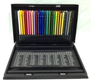 ◆ 三菱鉛筆 uni COLORED PENCIL 色鉛筆 色えんぴつ 100色セット 100本 画材 欠品なし ケース付き 中古品 ケースにキズ/汚れあり