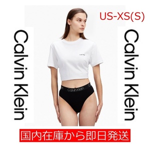 CALVIN KLEIN カルバンクライン ハイウエスト ロゴ ソング Tバック ショーツ ブラック US-XS(日本サイズS) 送料無料