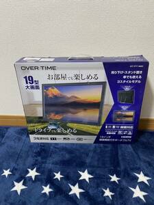 2 OVER TIME】OT-FT190K 19型録画機能付きポータブルTV 液晶テレビ　未使用に近い 