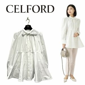 【CELFORD】定価¥19,800 ボウタイペプラムブラウス【新品タグ付き】セルフォード　シャツ　トップス　カットソー　完売　未使用品