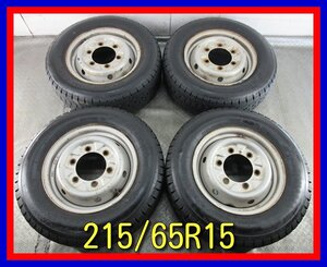 ■中古タイヤホイール■　15インチ 6J +78 6H 170 YOKOHAMA LT RADIAL TY285 215/65R15 110/108L LT トラック スチール 激安 送料無料 K361