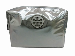 トリーバーチ TORY BURCH NYLON METALLIC COSMETIC CASE シルバー 149894