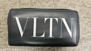 M-6380 【同梱不可】980円～ 現状品　VALENTINO GARAVANI/バレンチノ ガラヴァーニ　長財布　ブラック　ラウンドファスナー　メンズ　