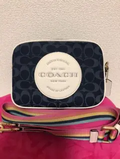 coach ショルダーバッグ　デニム　シグネチャー　レインボー