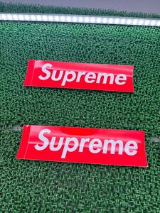 【T③24k1234】1スタ〜 supreme シール ステッカー シュプリーム LOGO ステッカー 2個セット 赤 赤色