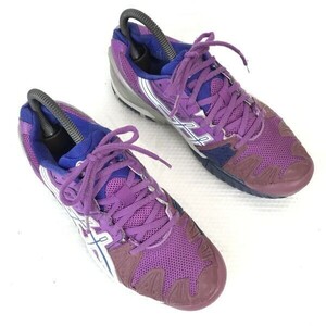 定価1.5万☆ASICS/アシックス☆GEL-SOLUTION 5(ゲル ソリューション 5)/オールコート用/テニスシューズ【US-7.5/24.5/紫】TLL726◇bQ-371