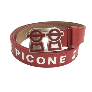 【美品】PICONE CLUB　ピッコーネクラブ バックル ベルト ロゴ柄 レッド系 [240101356414] ゴルフウェア