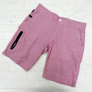 1415◎ NIKE GOLF ナイキ ゴルフ パンツ ボトムス ズボン ショート ハーフ ジップフライ カジュアル チェック ピンク メンズ36